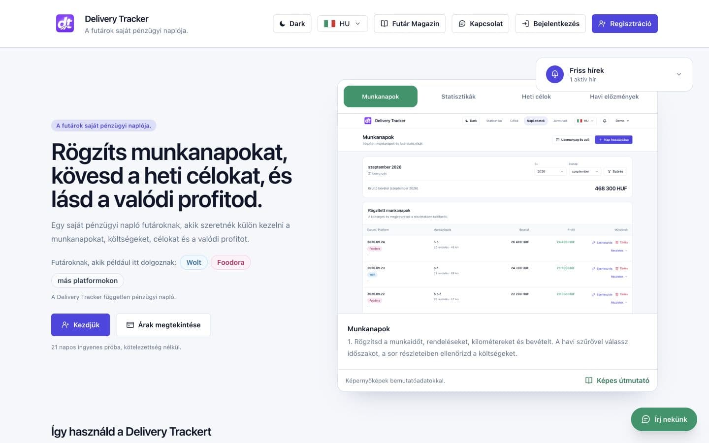 DeliveryTracker – Performance and profit tracking for couriers